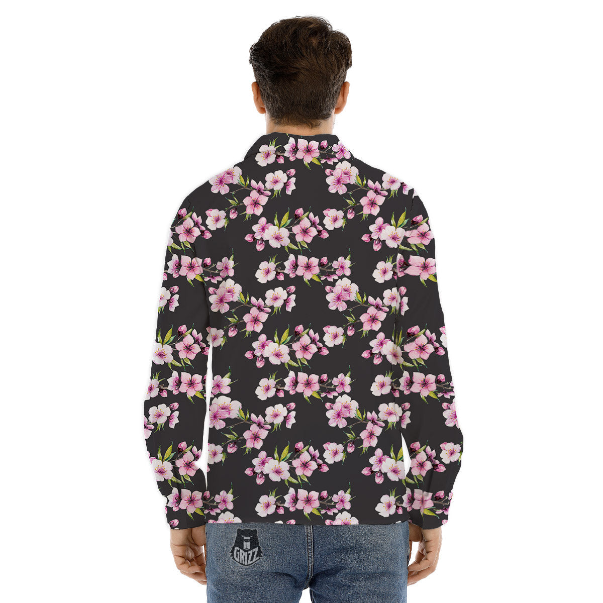 Cherry Blossom Chinese Print Pattern Men's Dress Shirts-grizzshop