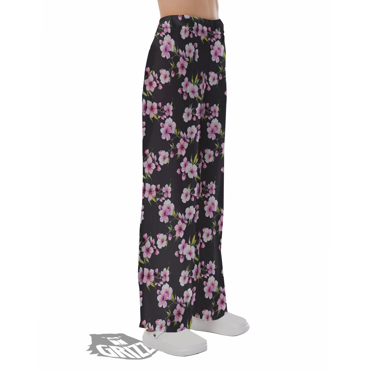 Cherry Blossom Chinese Print Pattern Pajama Pants-grizzshop