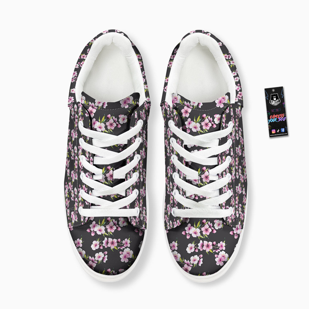 Cherry Blossom Chinese Print Pattern Platform Shoes-grizzshop
