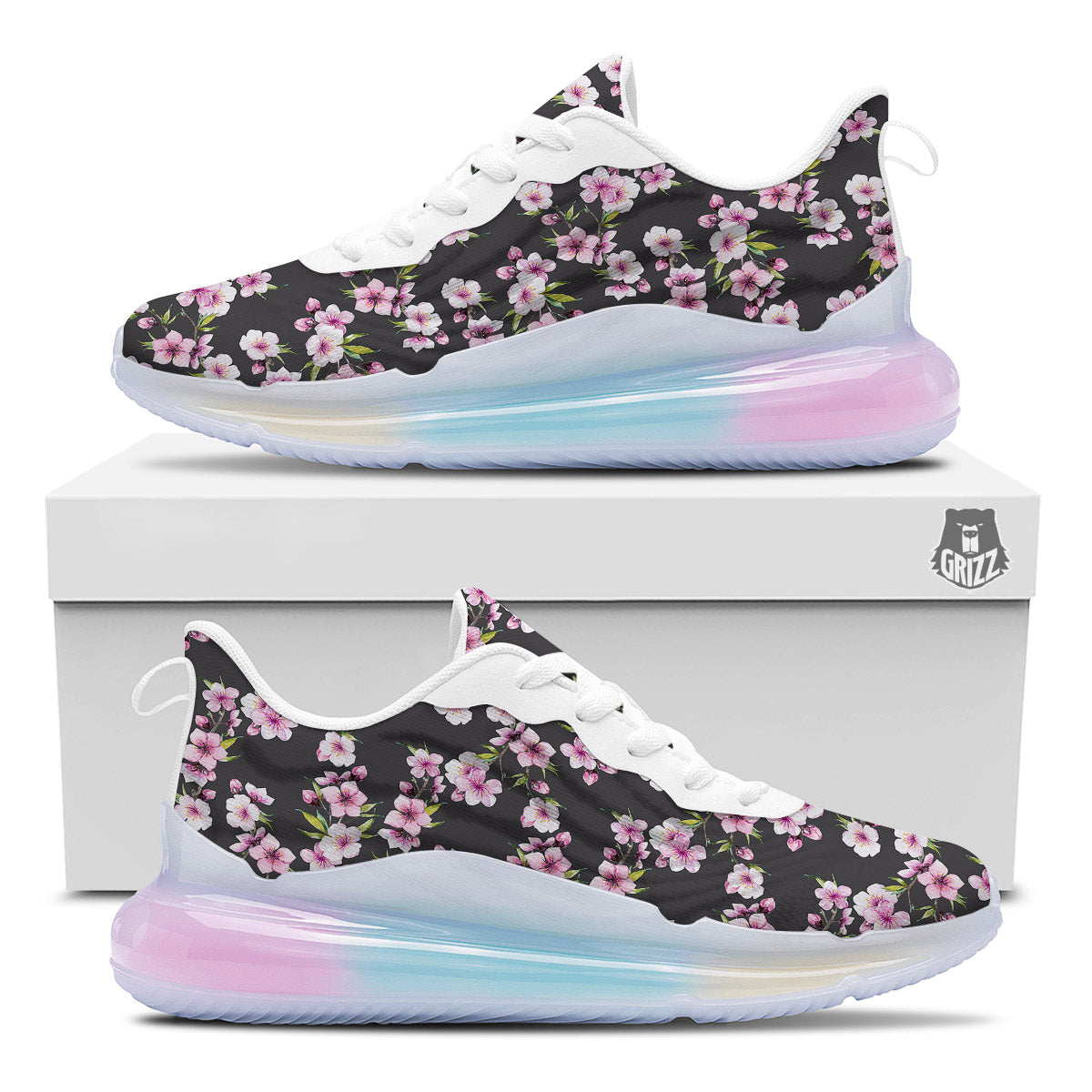 Cherry Blossom Chinese Print Pattern Running Sneakers-grizzshop