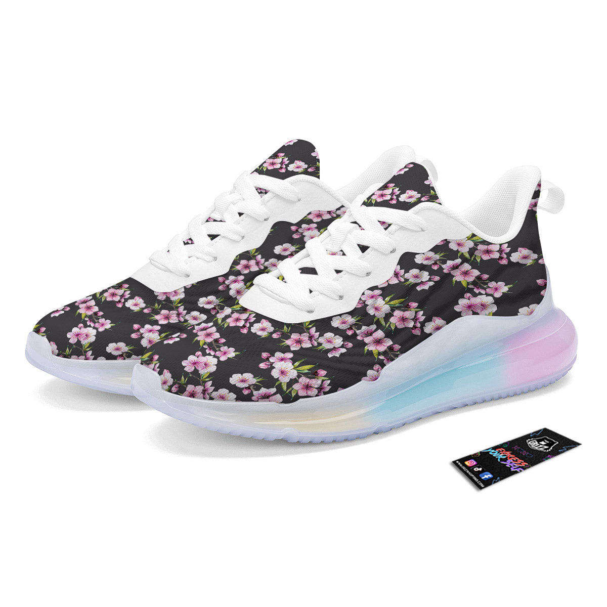 Cherry Blossom Chinese Print Pattern Running Sneakers-grizzshop