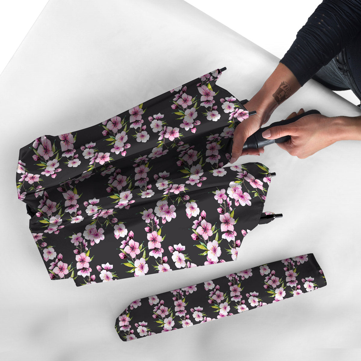 Cherry Blossom Chinese Print Pattern Umbrella-grizzshop