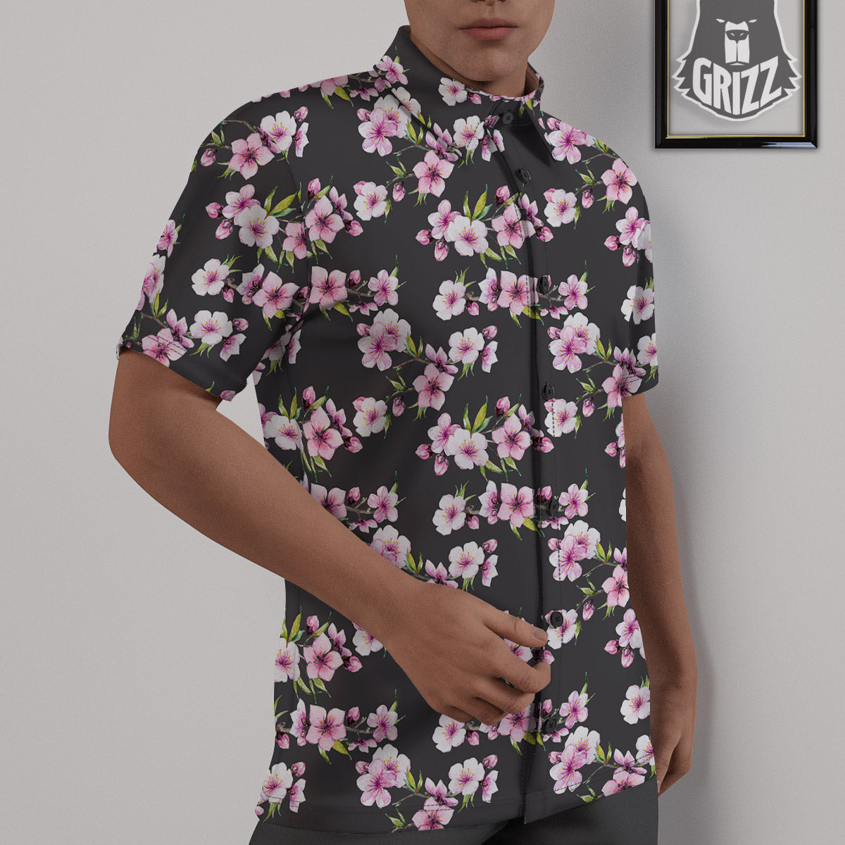 Cherry Blossom Chinese Print Pattern Untucked Shirts-grizzshop