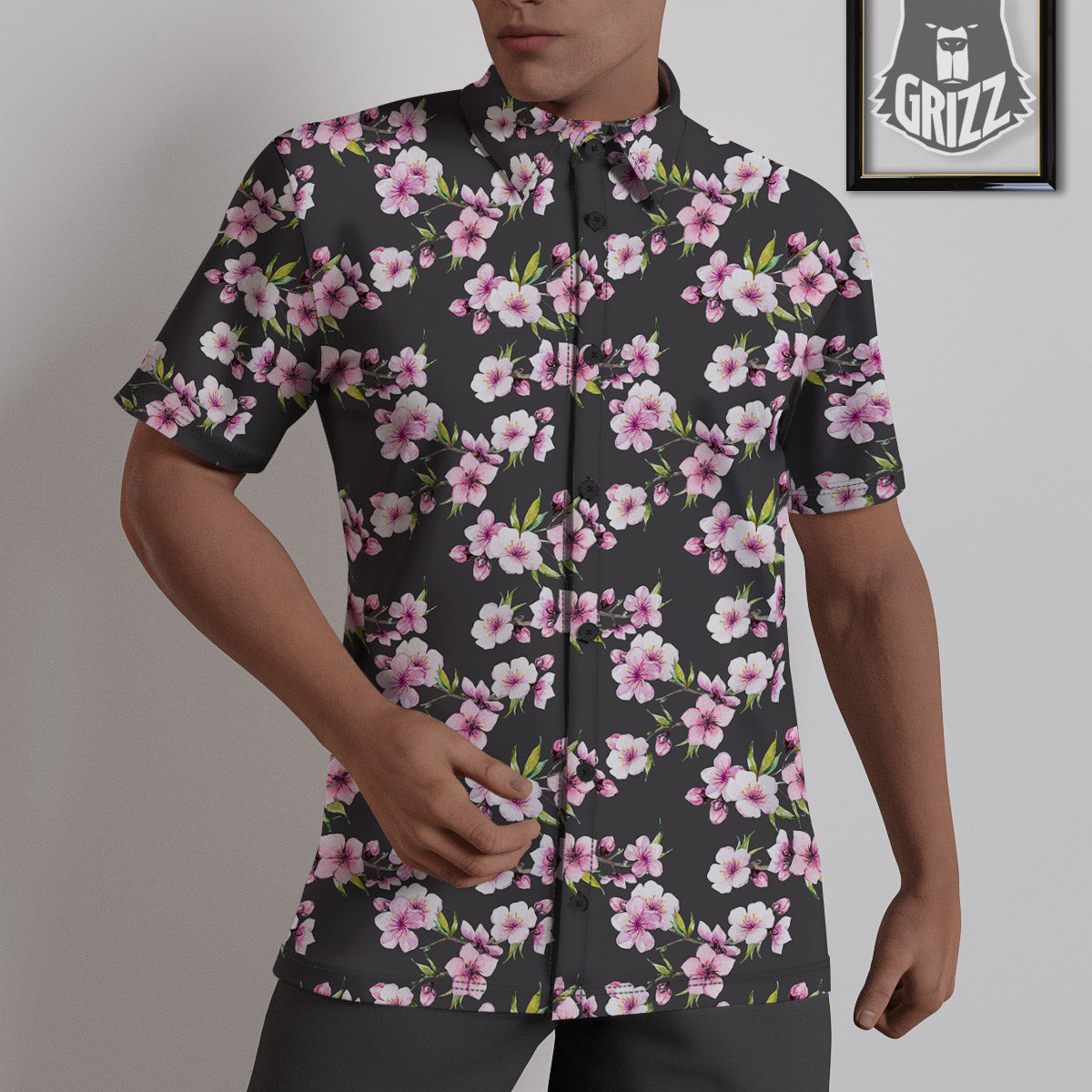 Cherry Blossom Chinese Print Pattern Untucked Shirts-grizzshop