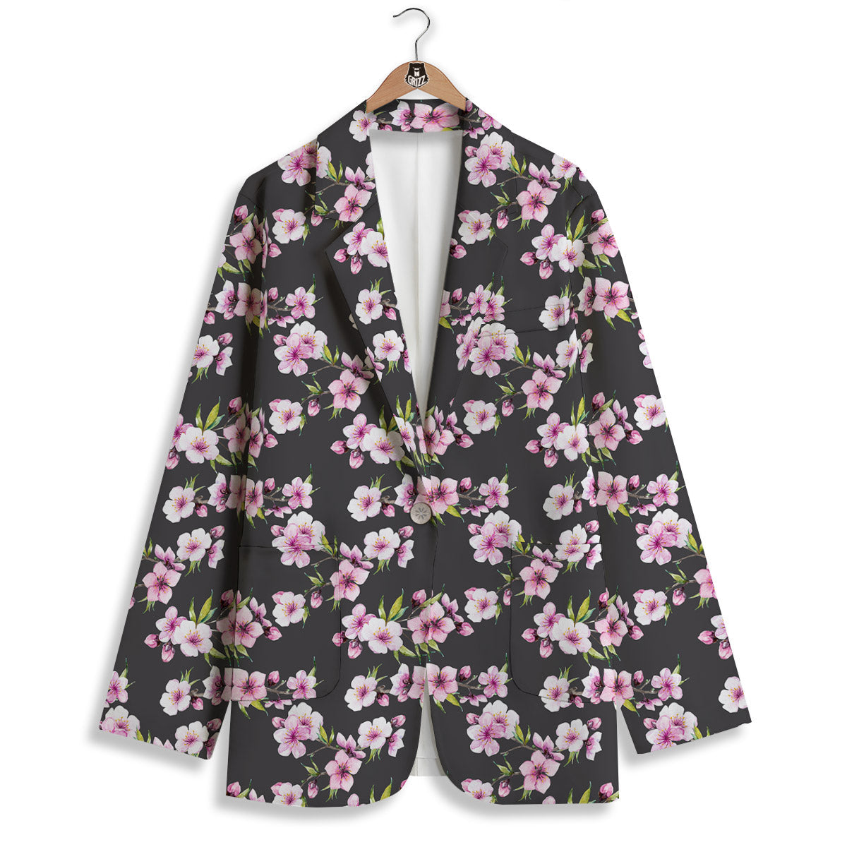 Cherry Blossom Chinese Print Pattern Women's Blazer-grizzshop