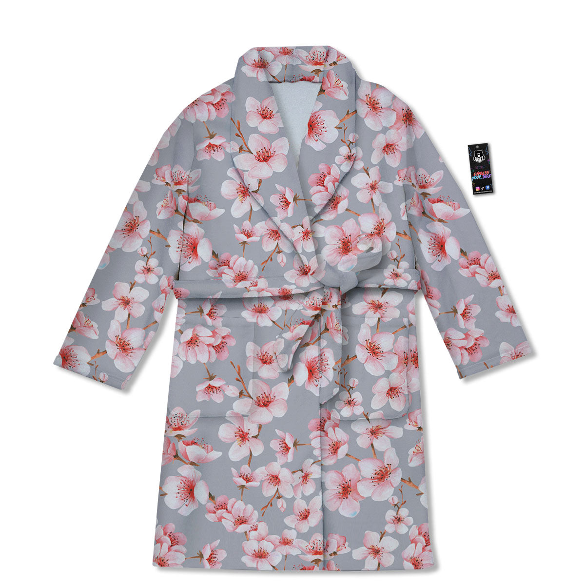 Cherry Blossom Japanese Print Pattern Bathrobe-grizzshop