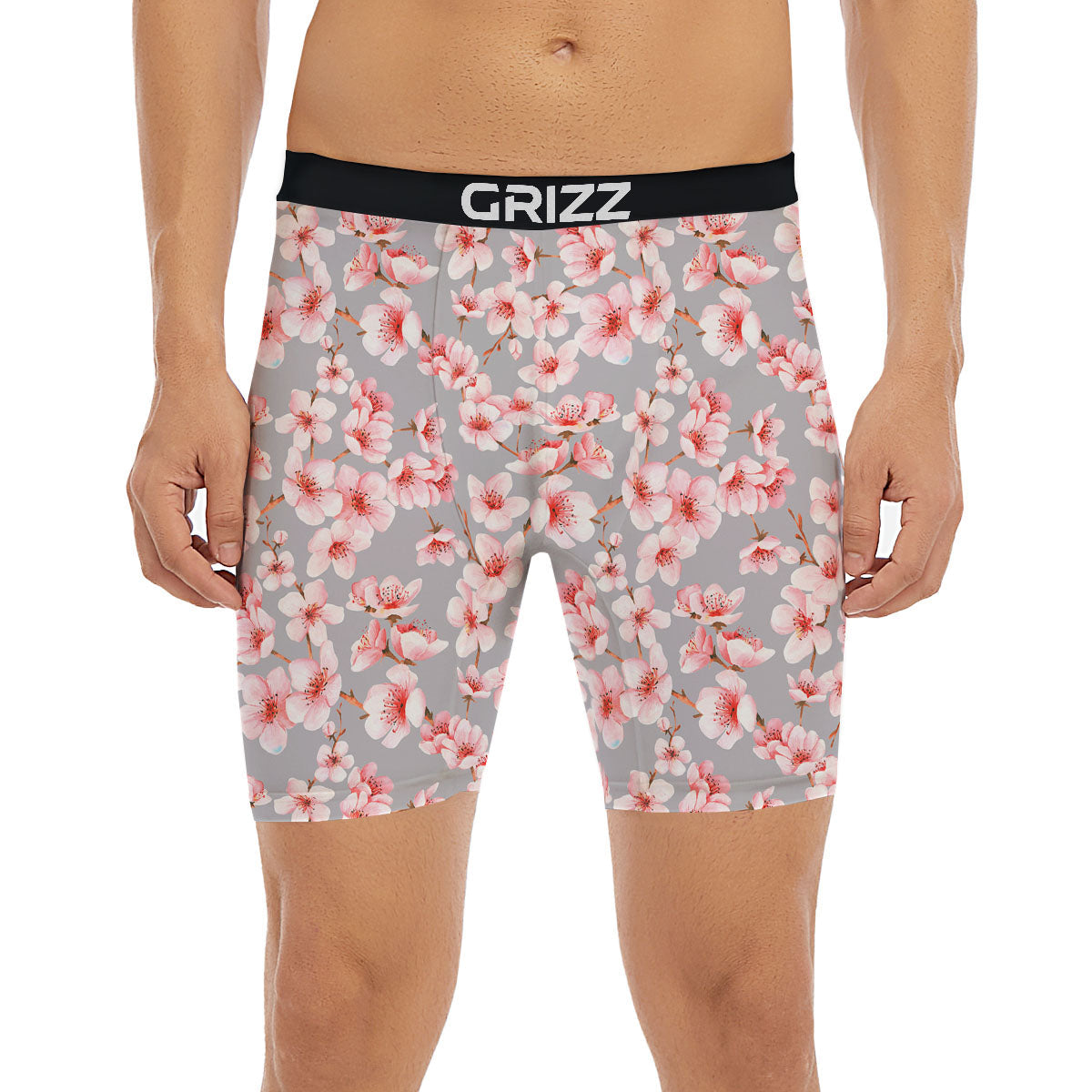 Cherry Blossom Japanese Print Pattern Boxer Briefs-grizzshop