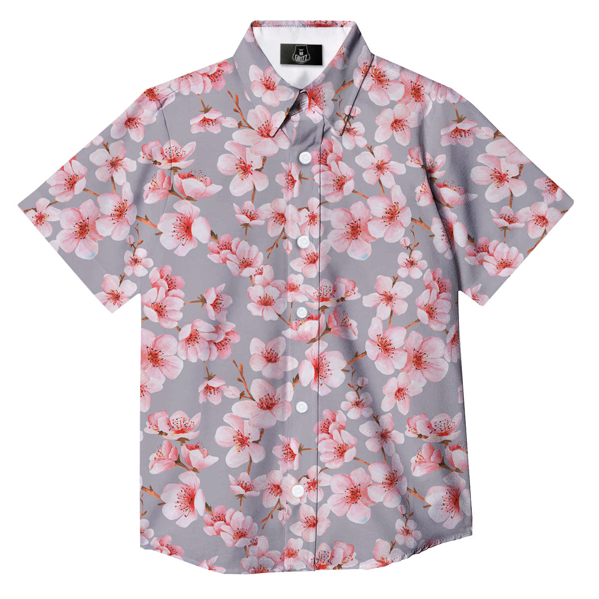 Cherry Blossom Japanese Print Pattern Button Up Shirt-grizzshop