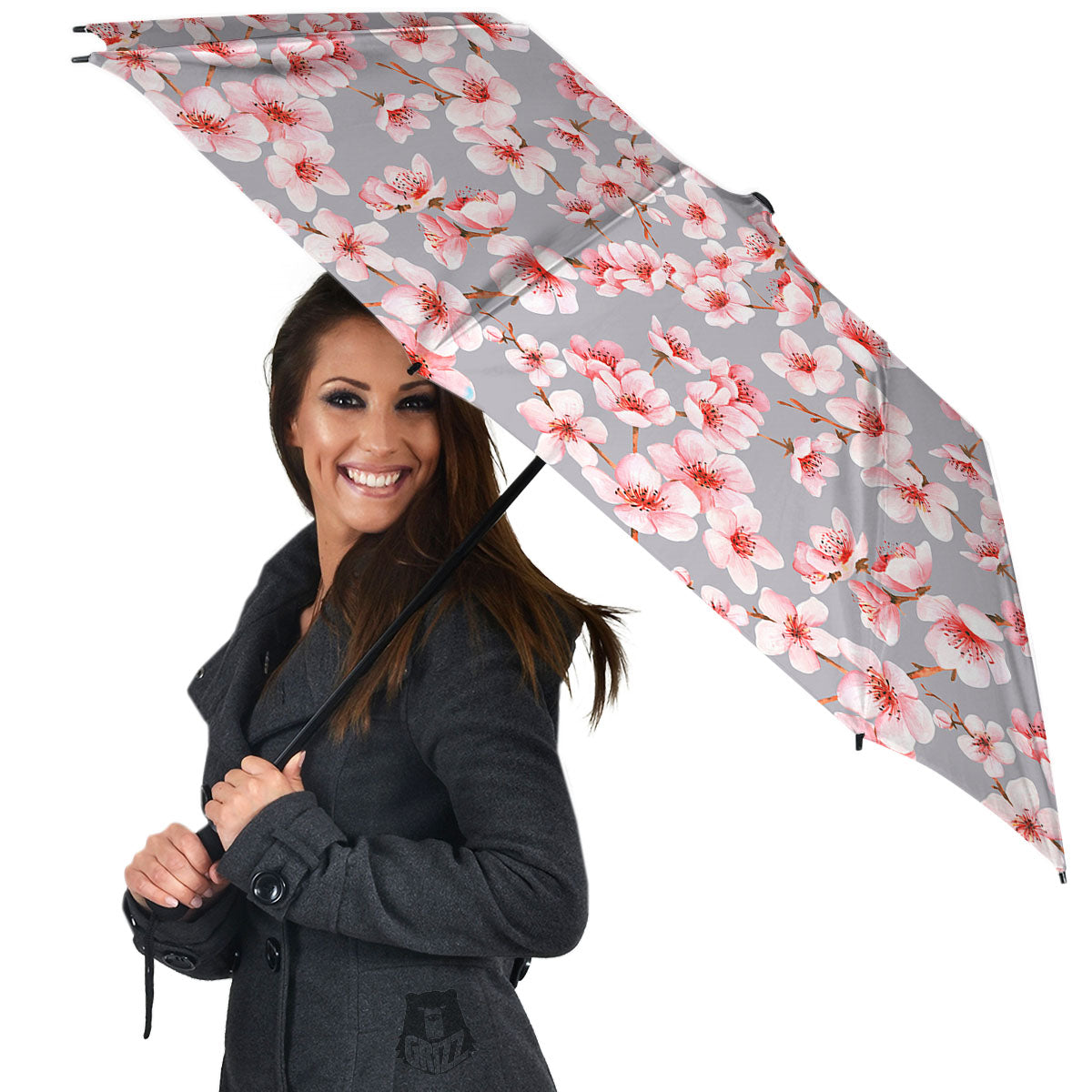Cherry Blossom Japanese Print Pattern Umbrella-grizzshop