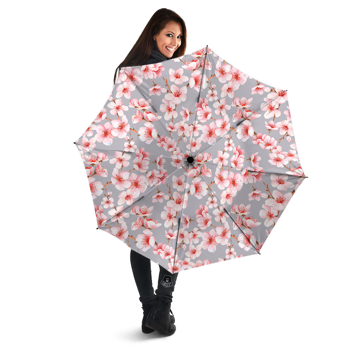 Cherry Blossom Japanese Print Pattern Umbrella-grizzshop