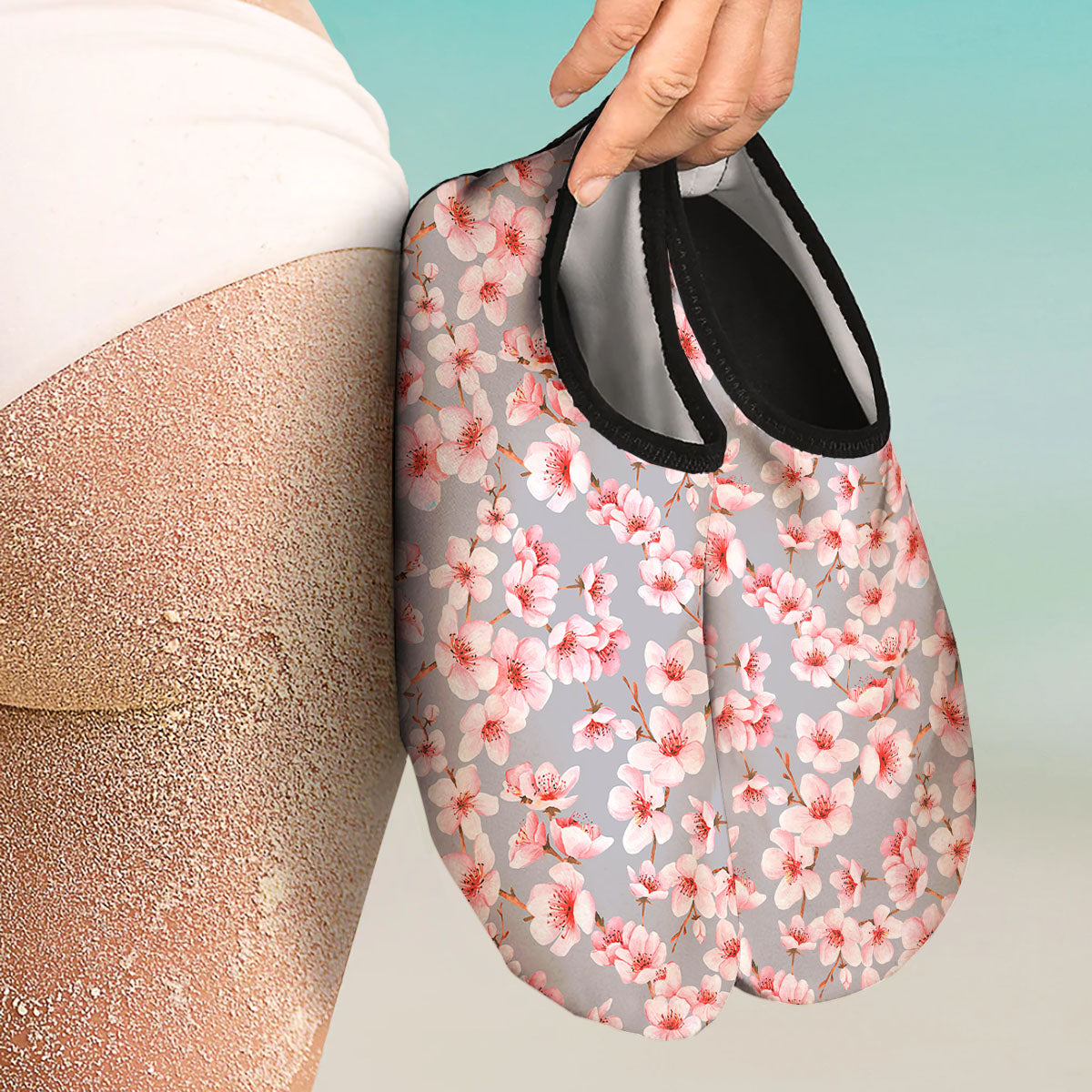Cherry Blossom Japanese Print Pattern Water Shoes-grizzshop