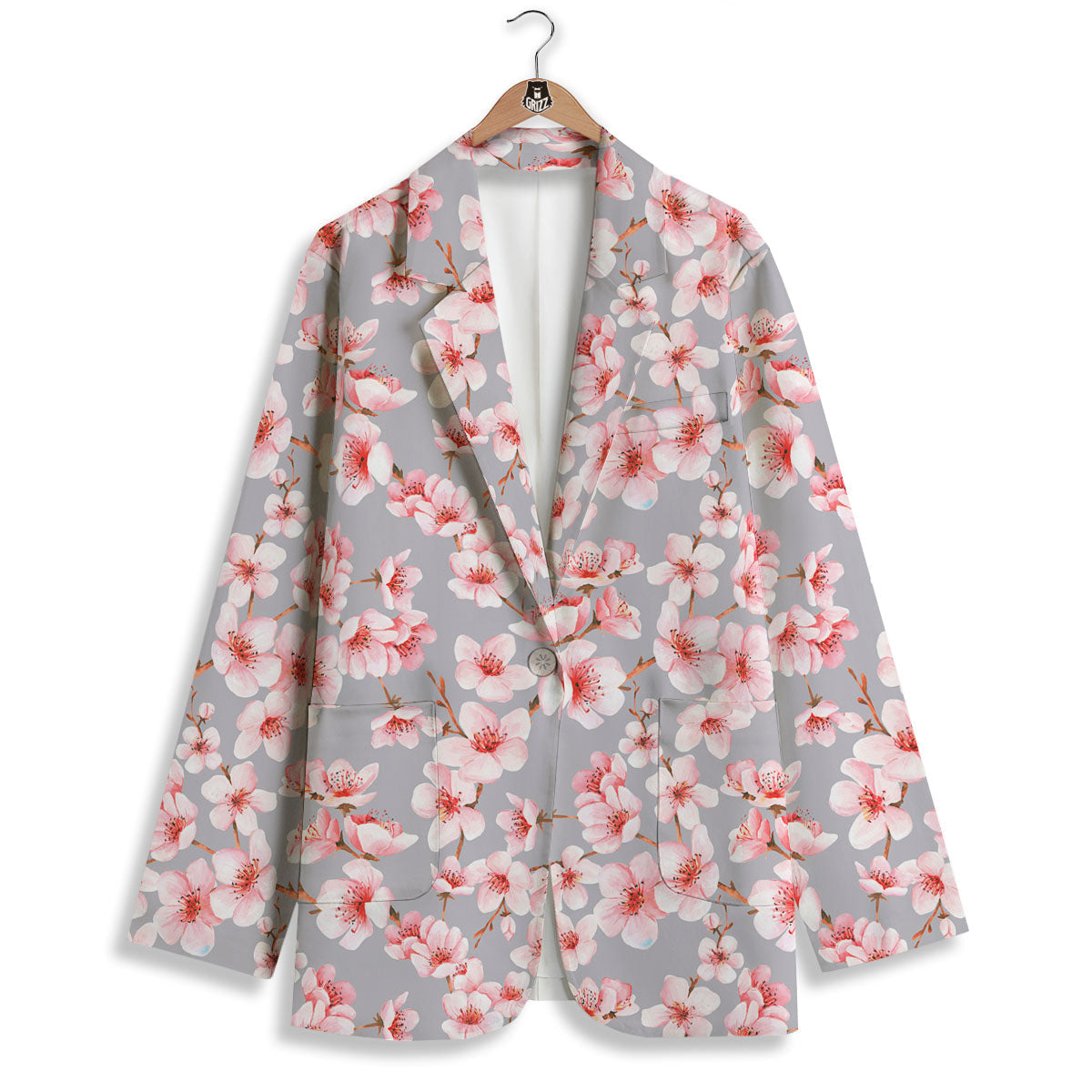 Cherry Blossom Japanese Print Pattern Women's Blazer-grizzshop