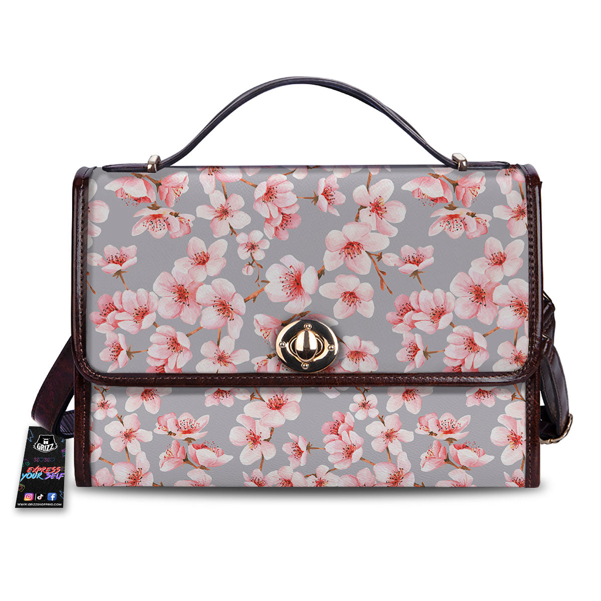 Cherry Blossom Japanese Print Pattern Women's Satchel Bag-grizzshop