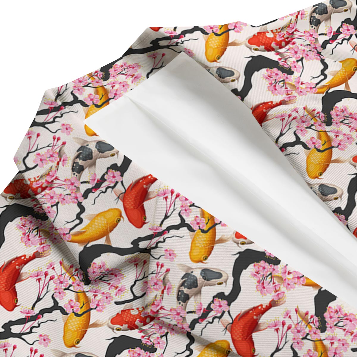 Cherry Blossom Koi Fish Pattern Print Men's Blazer-grizzshop