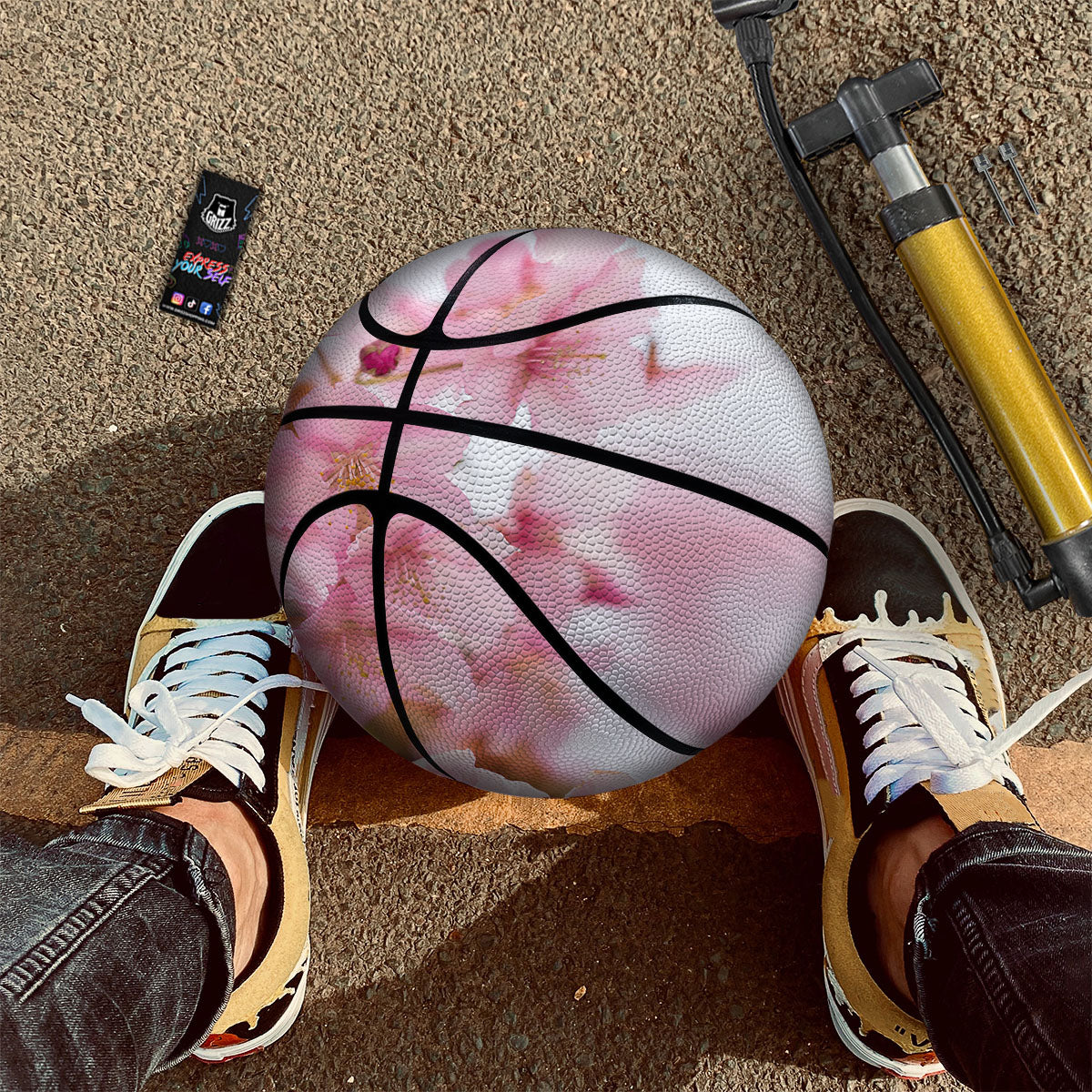 Cherry Blossom Pink Print Basketball-grizzshop