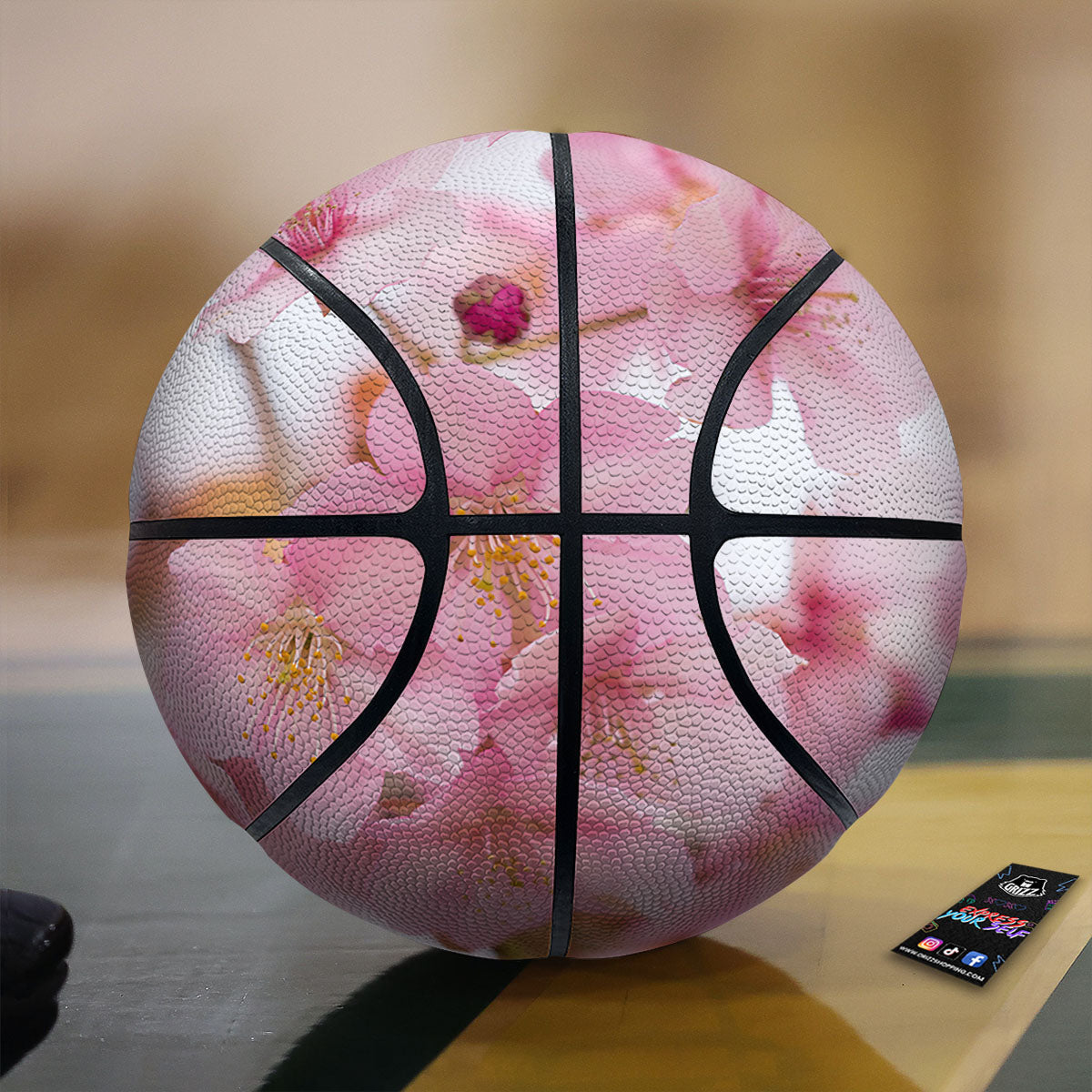 Cherry Blossom Pink Print Basketball-grizzshop