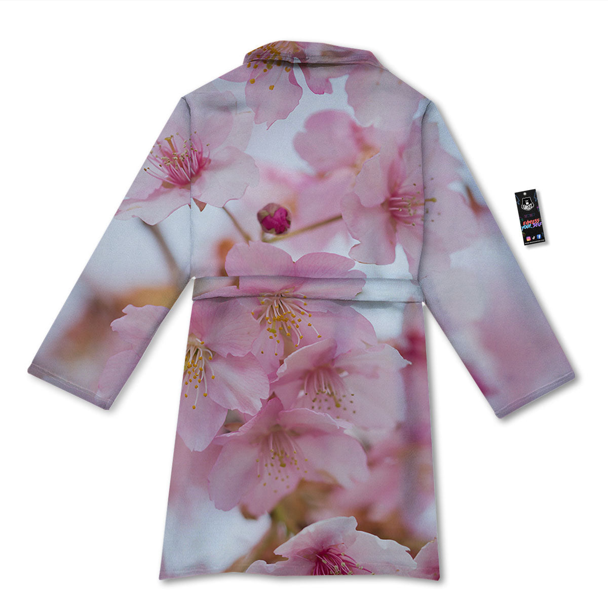 Cherry Blossom Pink Print Bathrobe-grizzshop