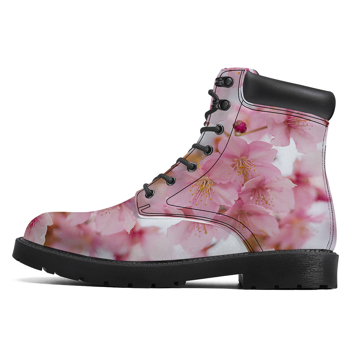 Cherry Blossom Pink Print Boots-grizzshop
