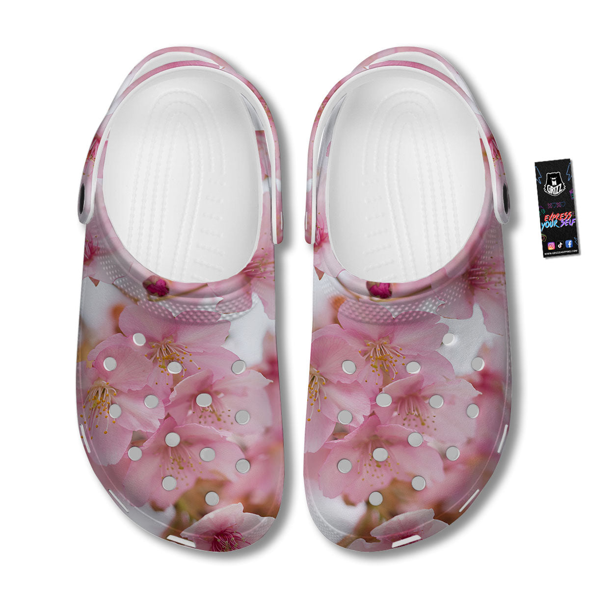 Cherry Blossom Pink Print Clog-grizzshop