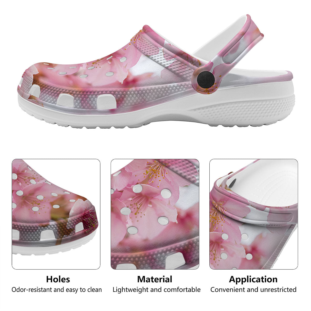 Cherry Blossom Pink Print Clog-grizzshop