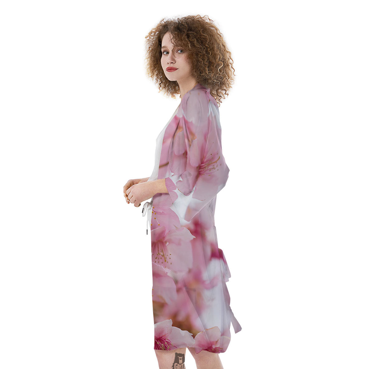 Cherry Blossom Pink Print Kimono-grizzshop