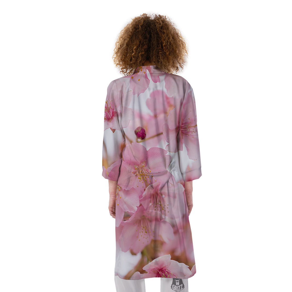 Cherry Blossom Pink Print Kimono-grizzshop