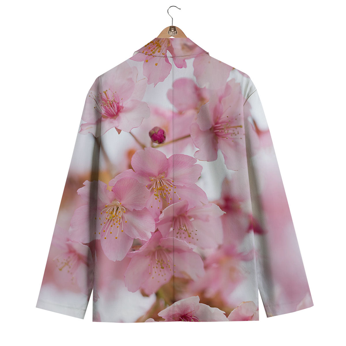 Cherry Blossom Pink Print Men's Blazer-grizzshop
