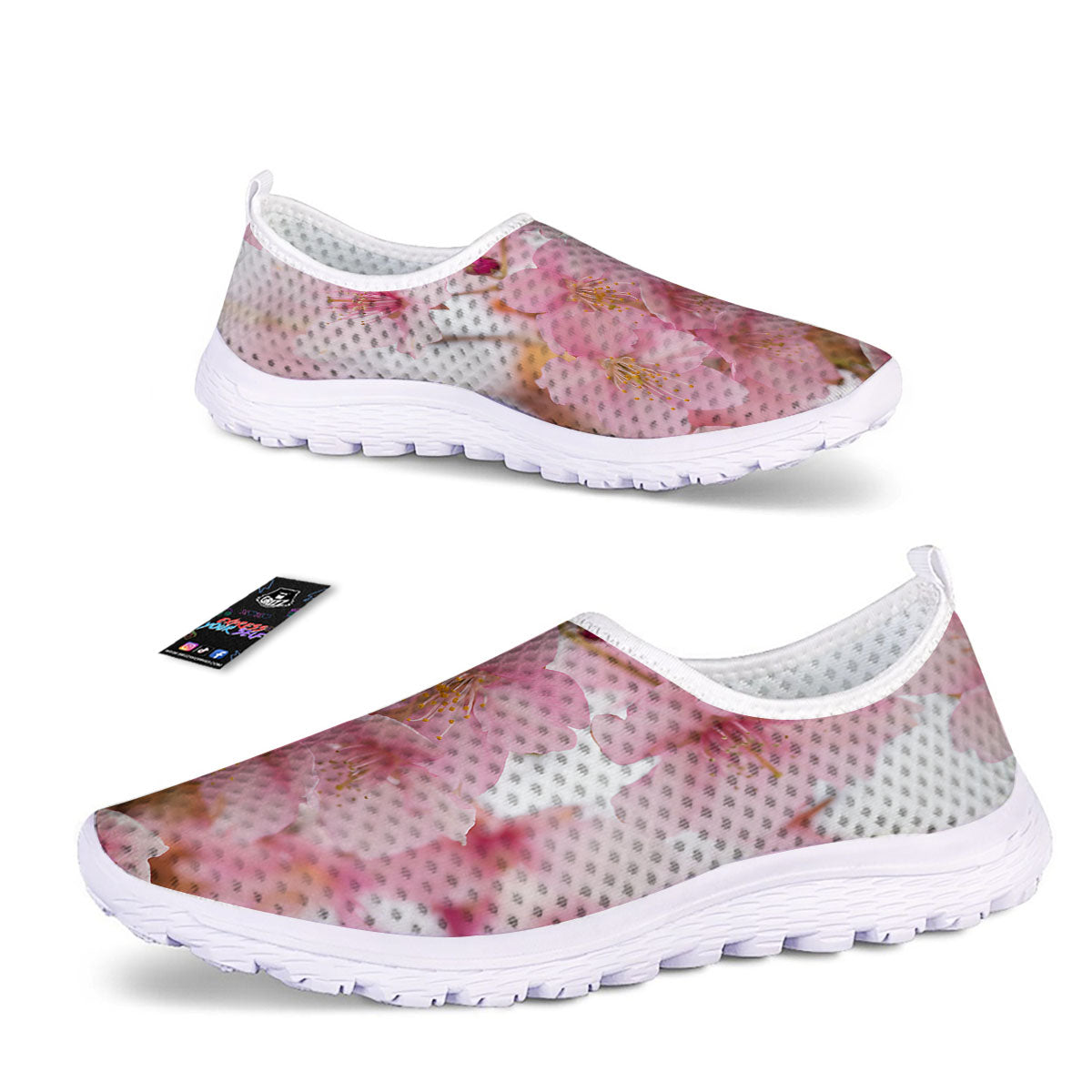 Cherry Blossom Pink Print Nurse Shoes-grizzshop