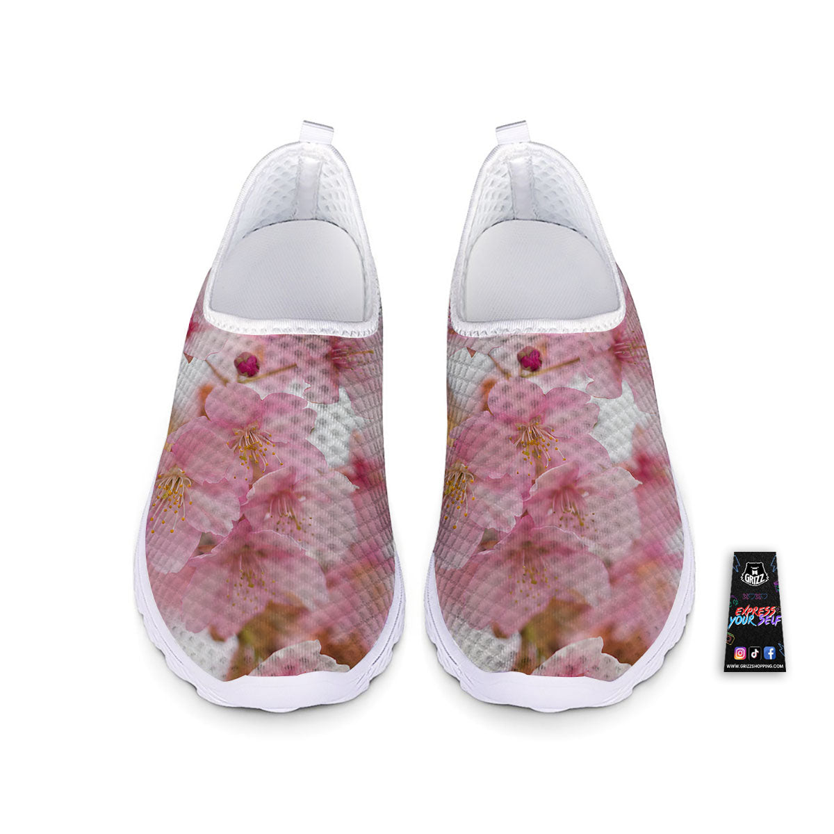 Cherry Blossom Pink Print Nurse Shoes-grizzshop