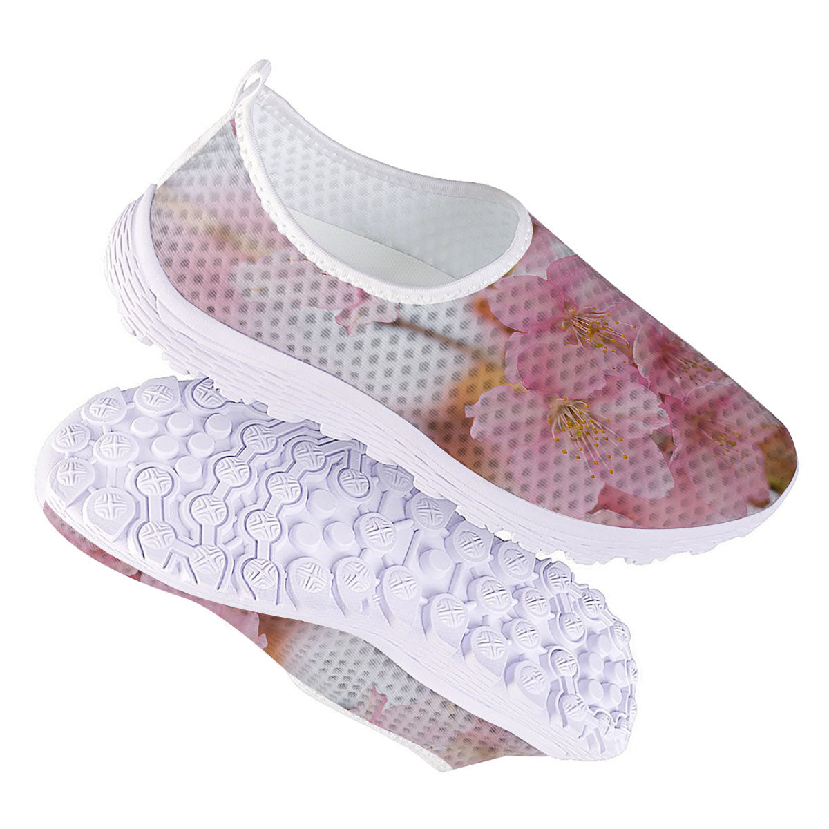 Cherry Blossom Pink Print Nurse Shoes-grizzshop
