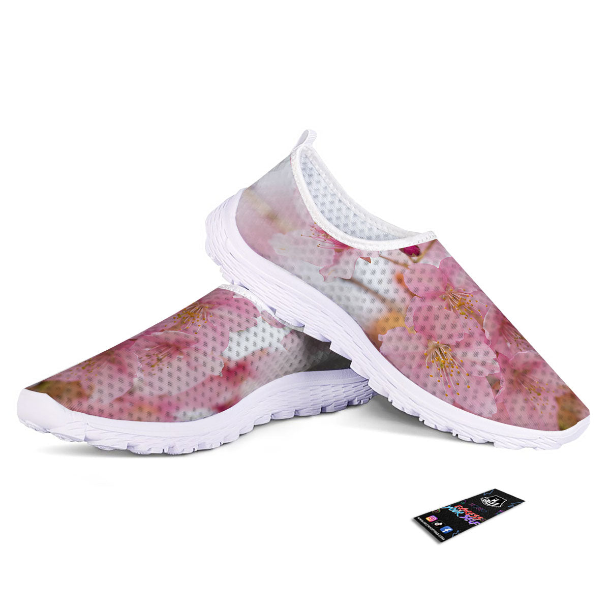 Cherry Blossom Pink Print Nurse Shoes-grizzshop