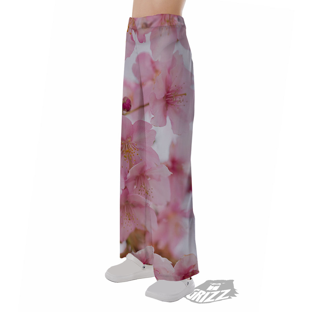 Cherry Blossom Pink Print Pajama Pants-grizzshop