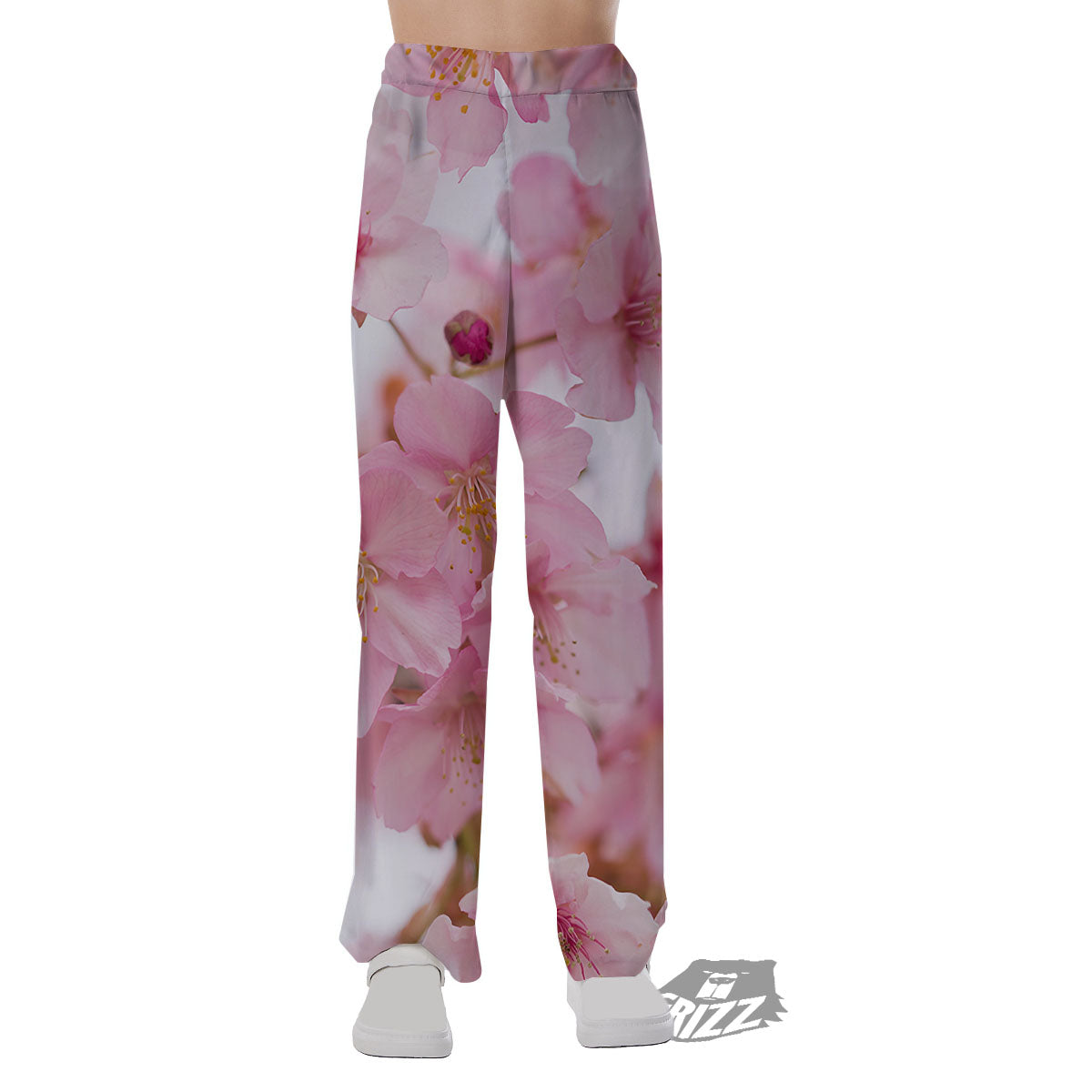 Cherry Blossom Pink Print Pajama Pants-grizzshop
