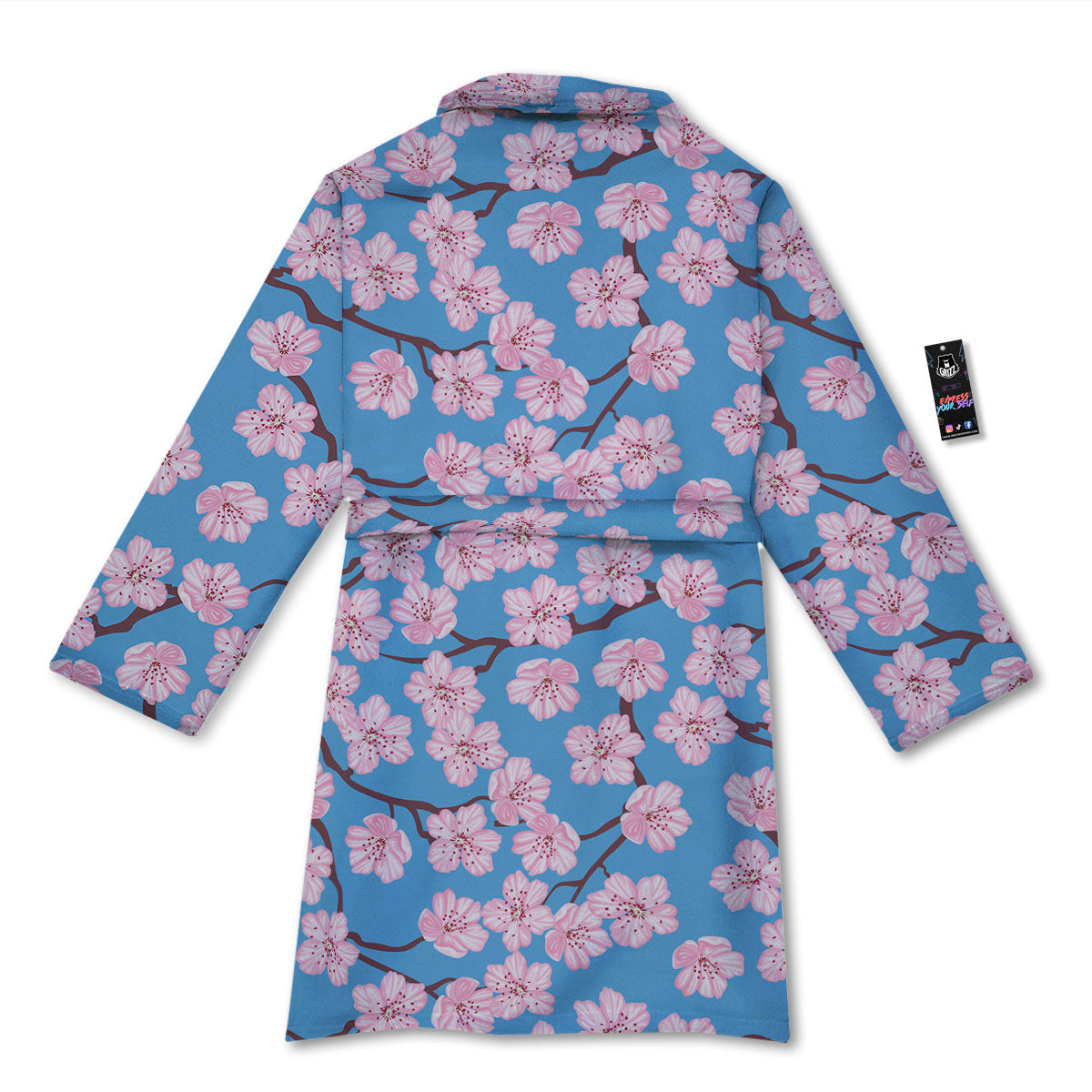 Cherry Blossom Pink Print Pattern Bathrobe-grizzshop