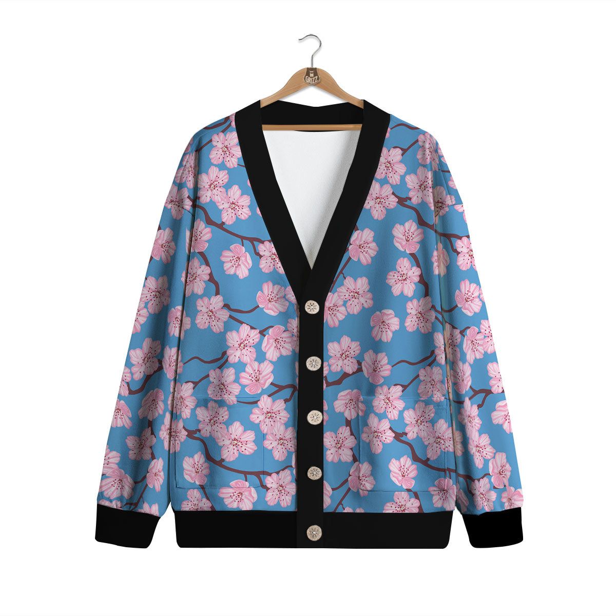 Cherry Blossom Pink Print Pattern Cardigan-grizzshop