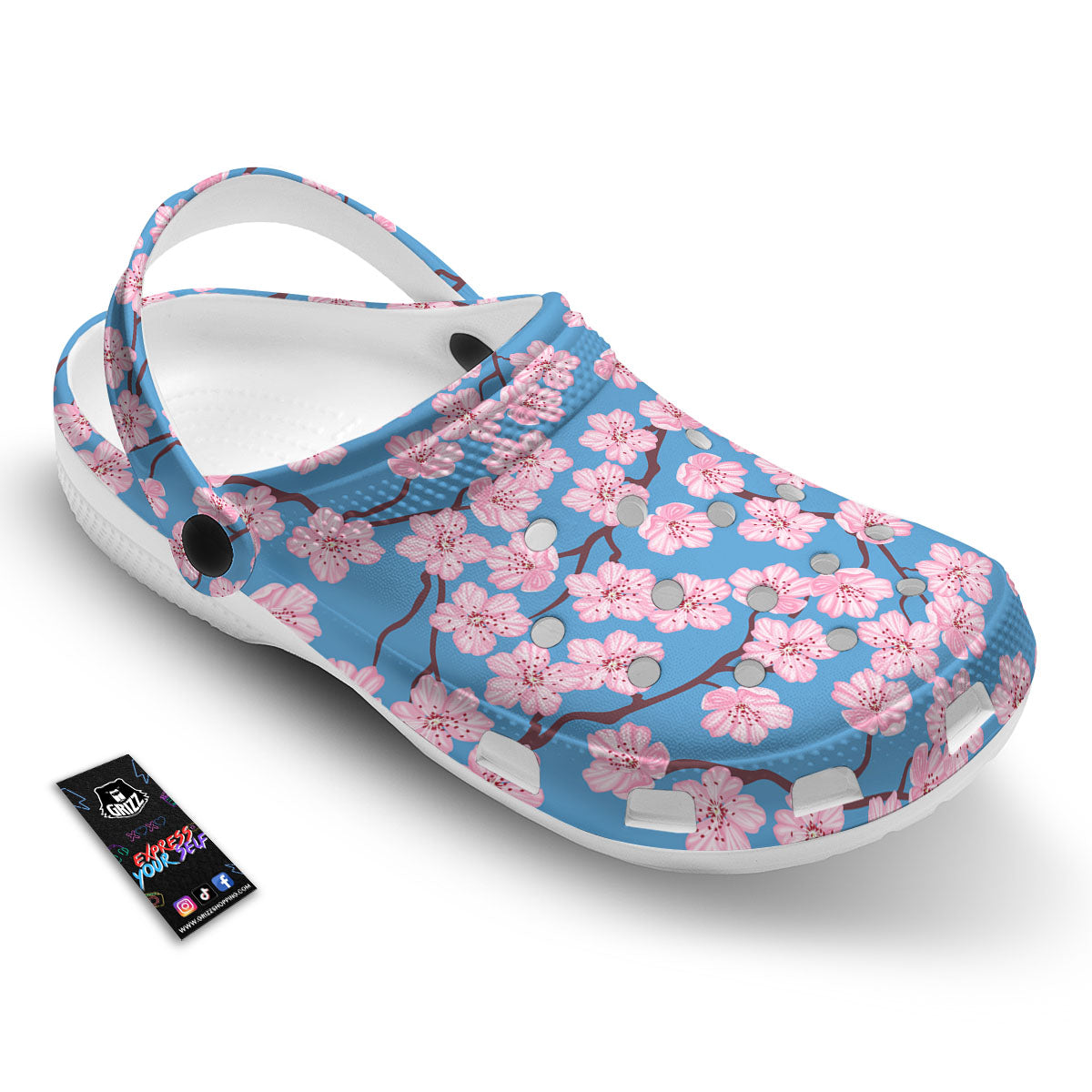 Cherry Blossom Pink Print Pattern Clog-grizzshop