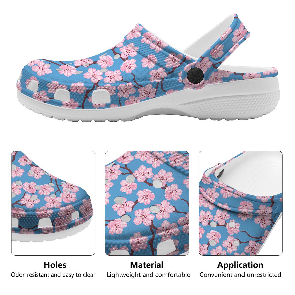 Cherry Blossom Pink Print Pattern Clog-grizzshop