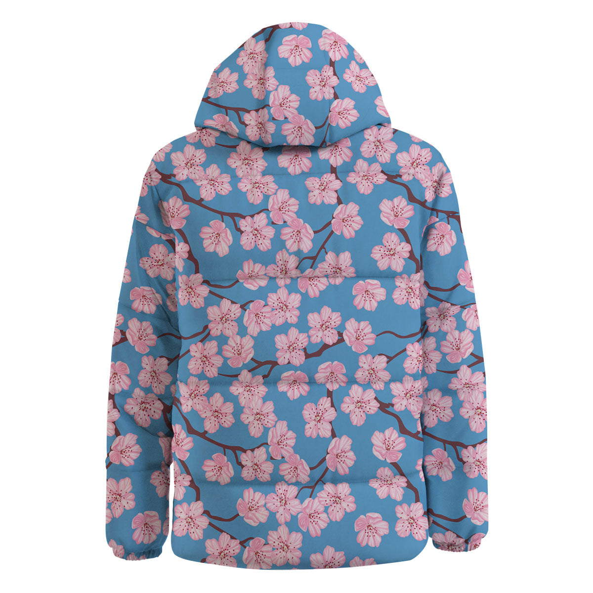 Cherry Blossom Pink Print Pattern Down Jacket-grizzshop