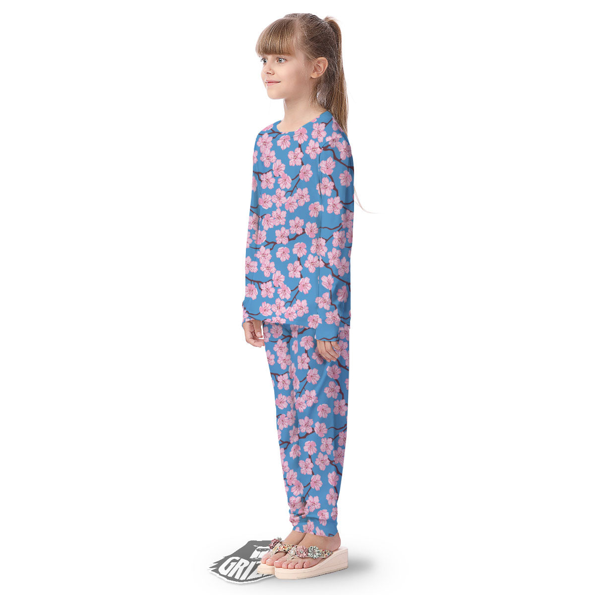 Cherry Blossom Pink Print Pattern Kid's Pajamas-grizzshop