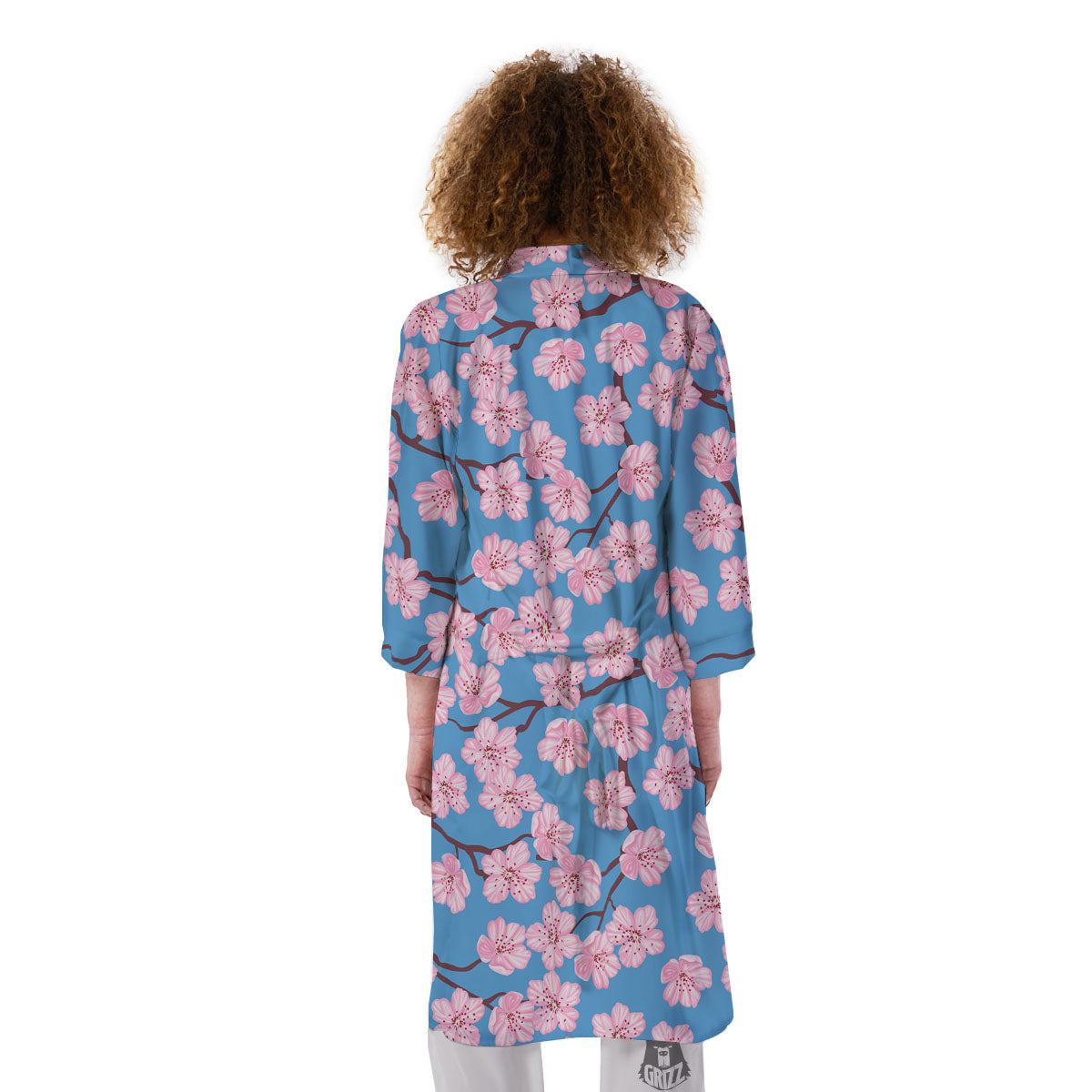 Cherry Blossom Pink Print Pattern Kimono-grizzshop