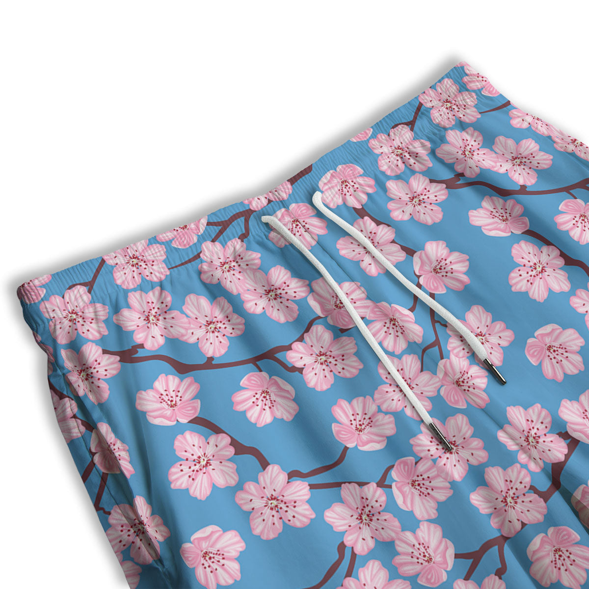 Cherry Blossom Pink Print Pattern Men's Athletic Shorts