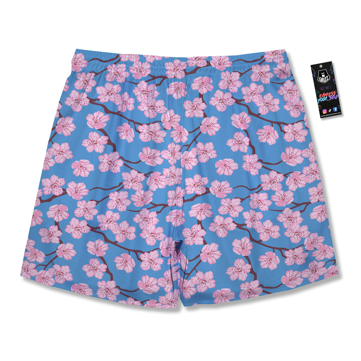Cherry Blossom Pink Print Pattern Men's Running Shorts-grizzshop
