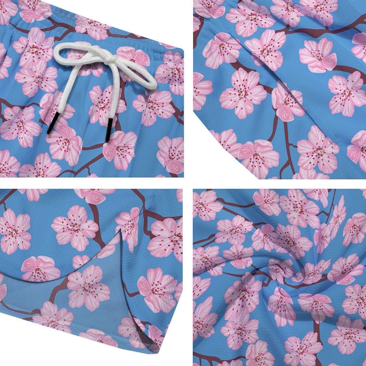 Cherry Blossom Pink Print Pattern Men's Running Shorts-grizzshop