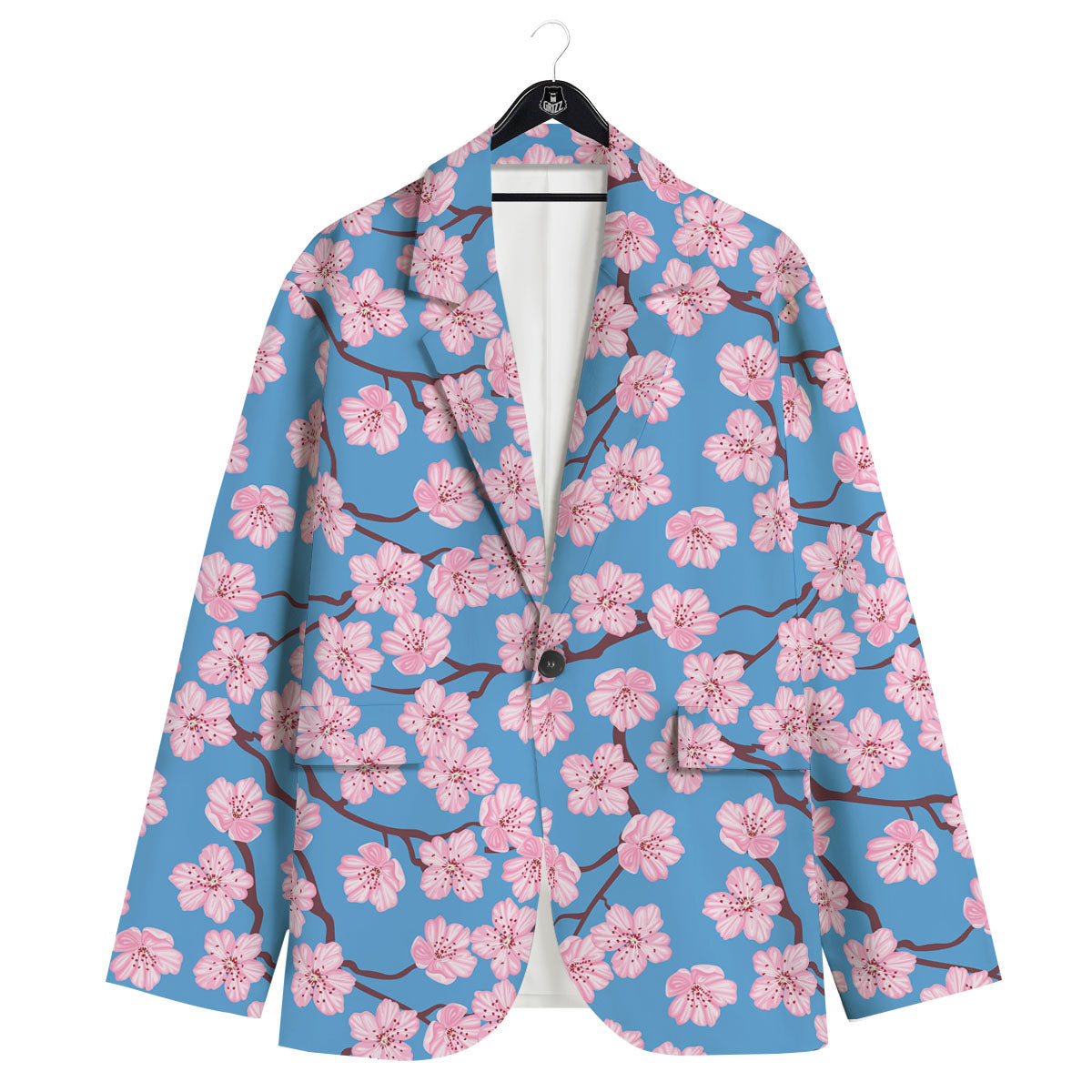 Cherry Blossom Pink Print Pattern Men's Sport Coat-grizzshop