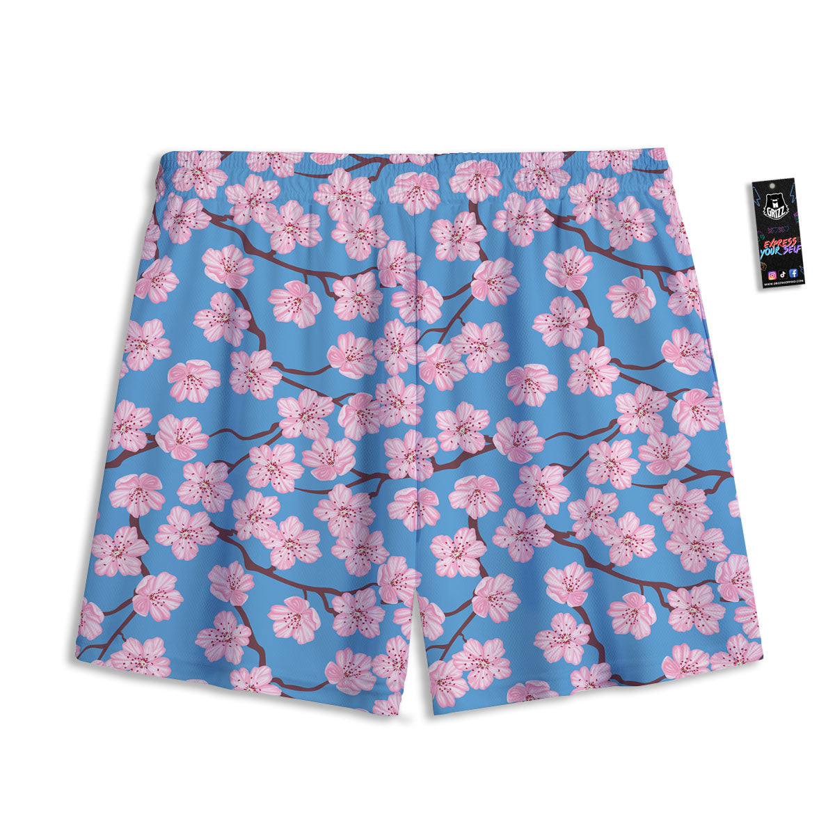 Cherry Blossom Pink Print Pattern Mesh Shorts