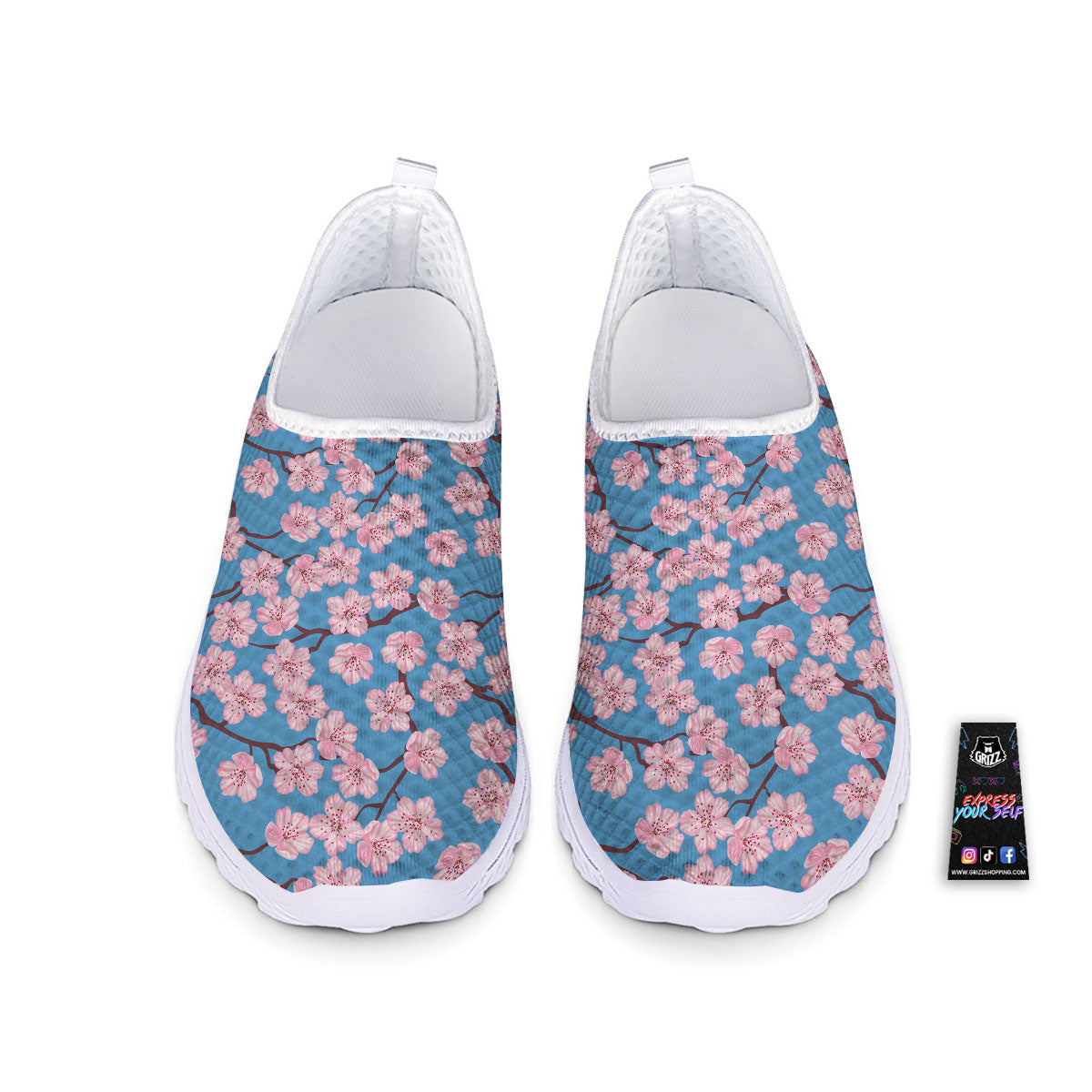 Cherry Blossom Pink Print Pattern Nurse Shoes-grizzshop