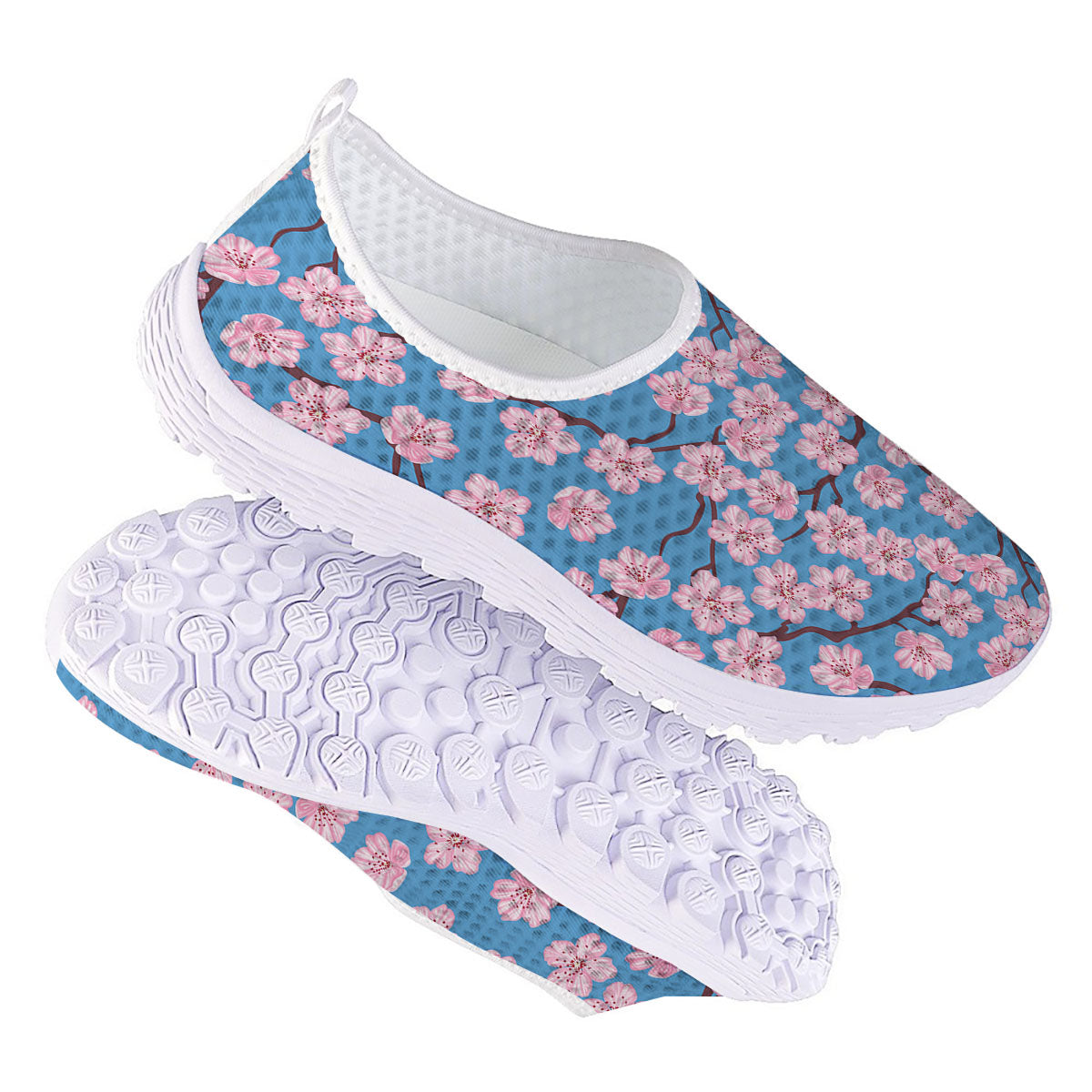 Cherry Blossom Pink Print Pattern Nurse Shoes-grizzshop