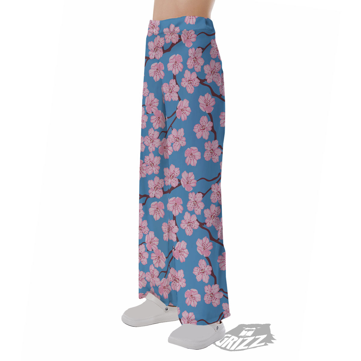 Cherry Blossom Pink Print Pattern Pajama Pants-grizzshop