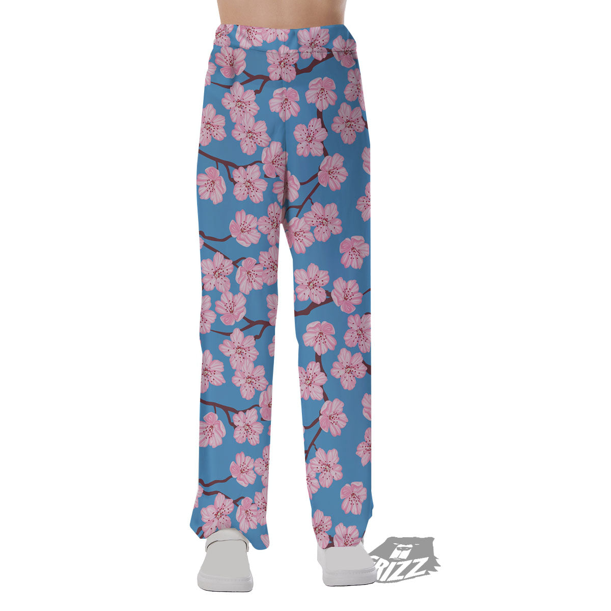 Cherry Blossom Pink Print Pattern Pajama Pants-grizzshop