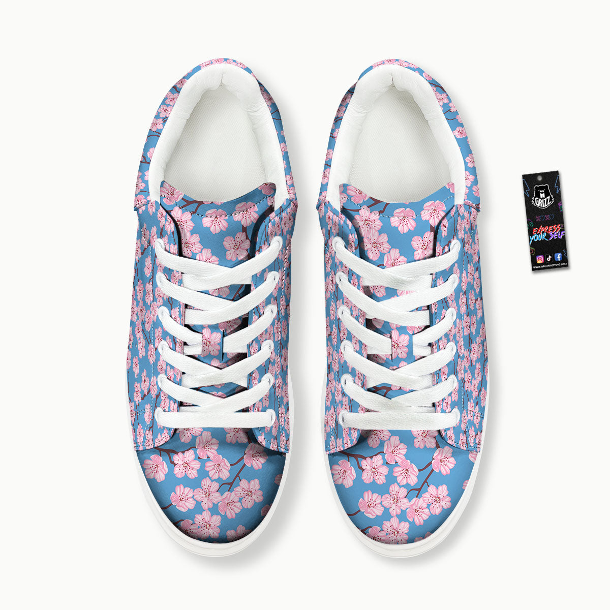 Cherry Blossom Pink Print Pattern Platform Shoes-grizzshop